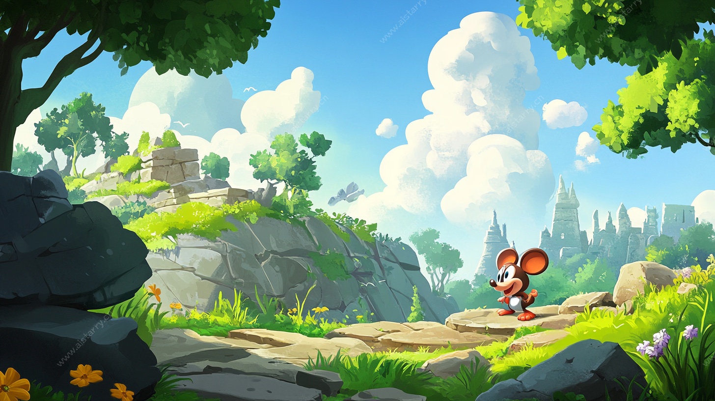 卡通小鼠的奇幻森林之旅