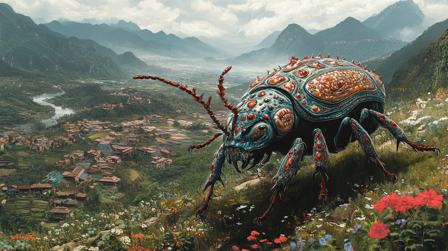 奇幻甲虫的山水之境
