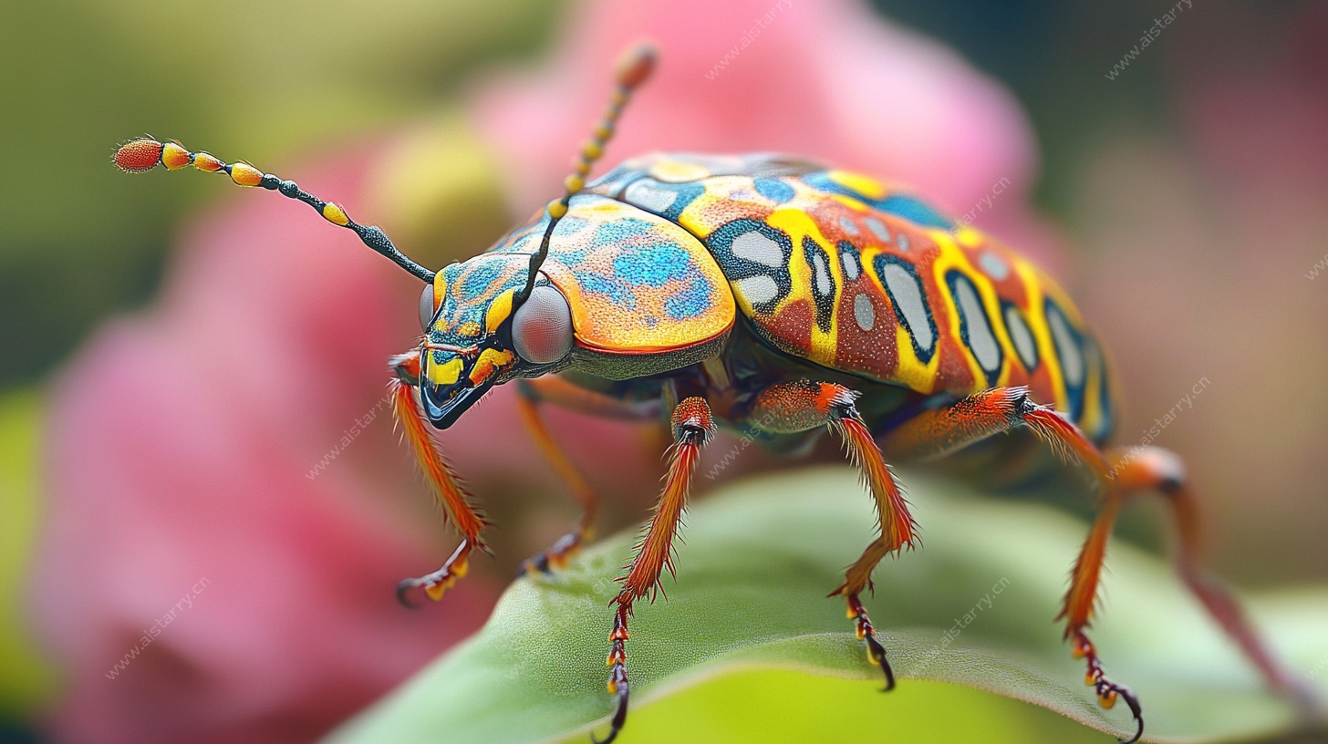 多彩甲虫特写