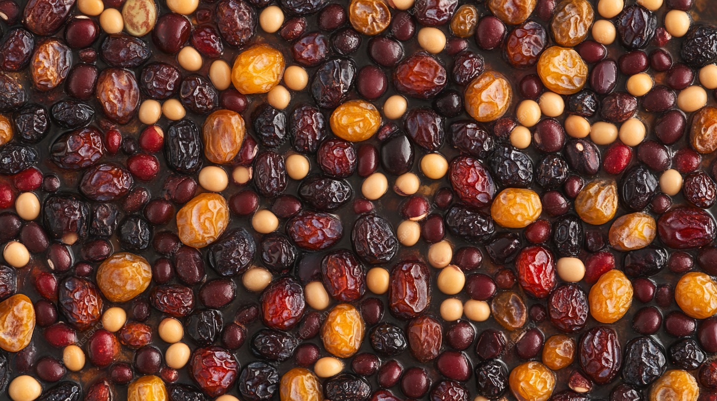 多彩混合豆类干果拼盘