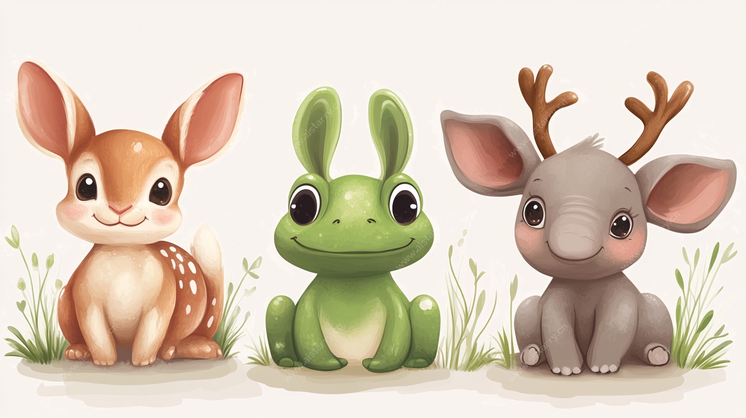 可爱动物三伙伴