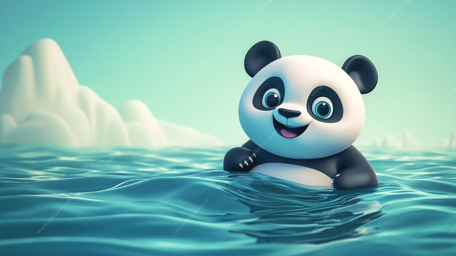 水中萌趣熊猫