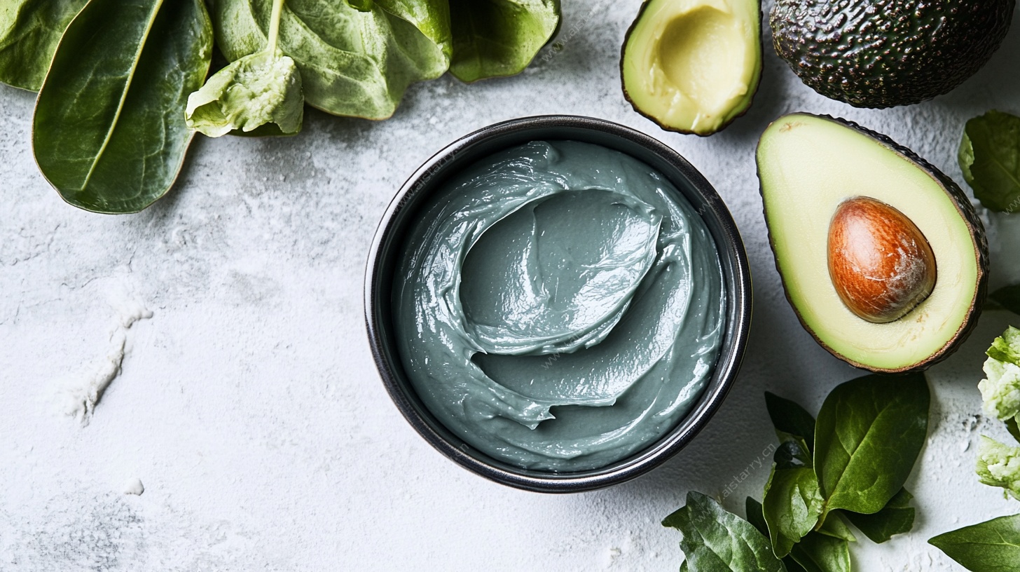 牛油果护肤泥膜静物图