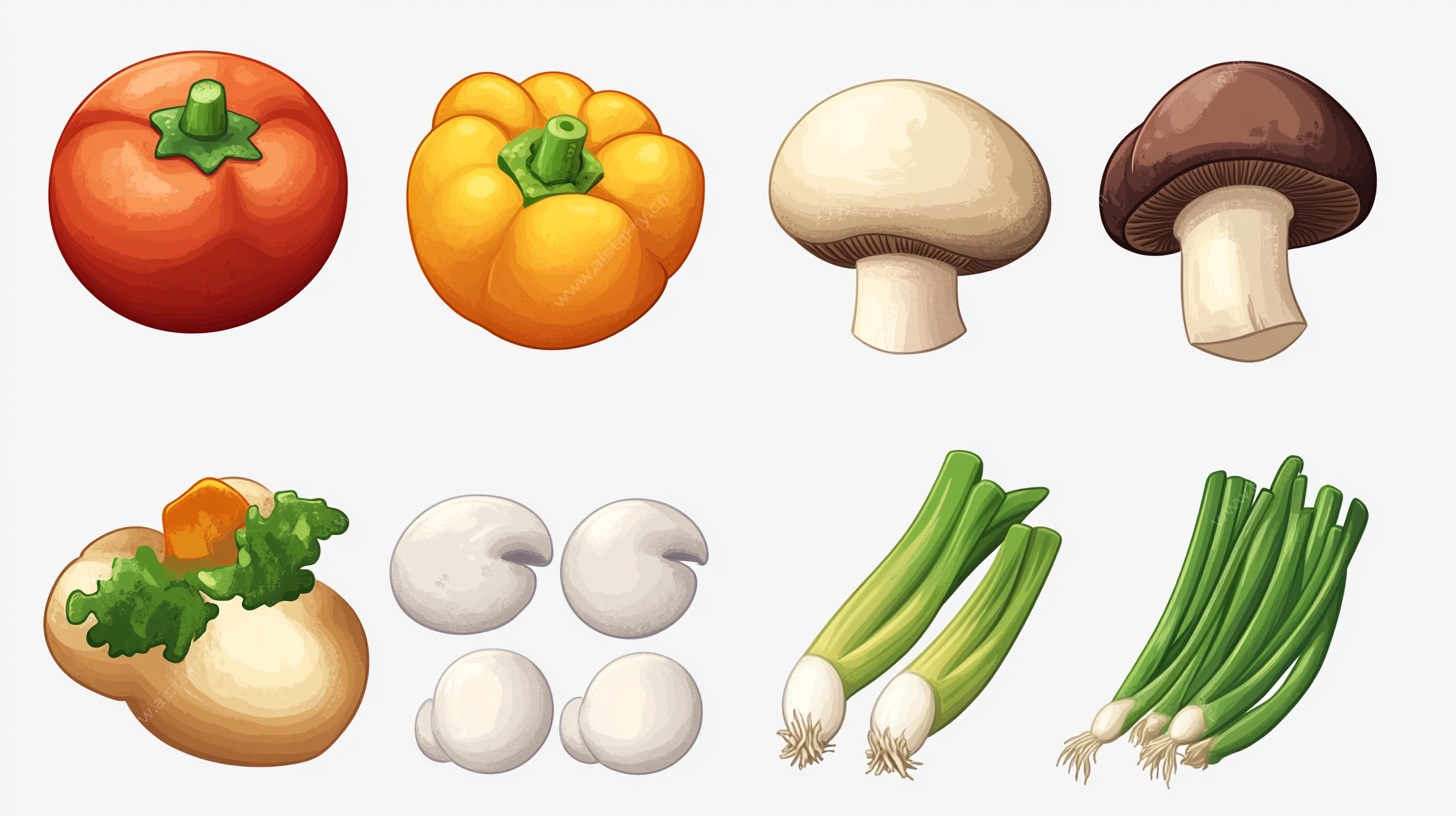 多样蔬菜插画集合