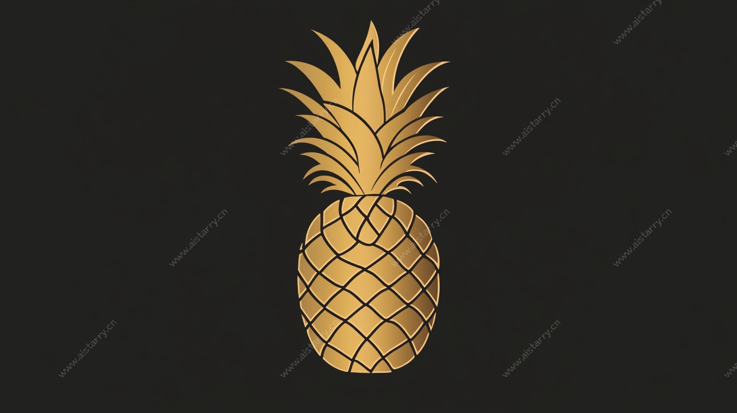 金色菠萝简约图标