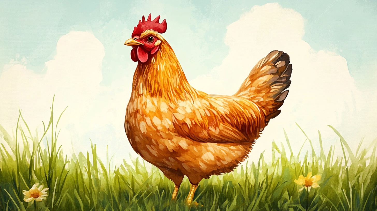 田园中的绚丽公鸡