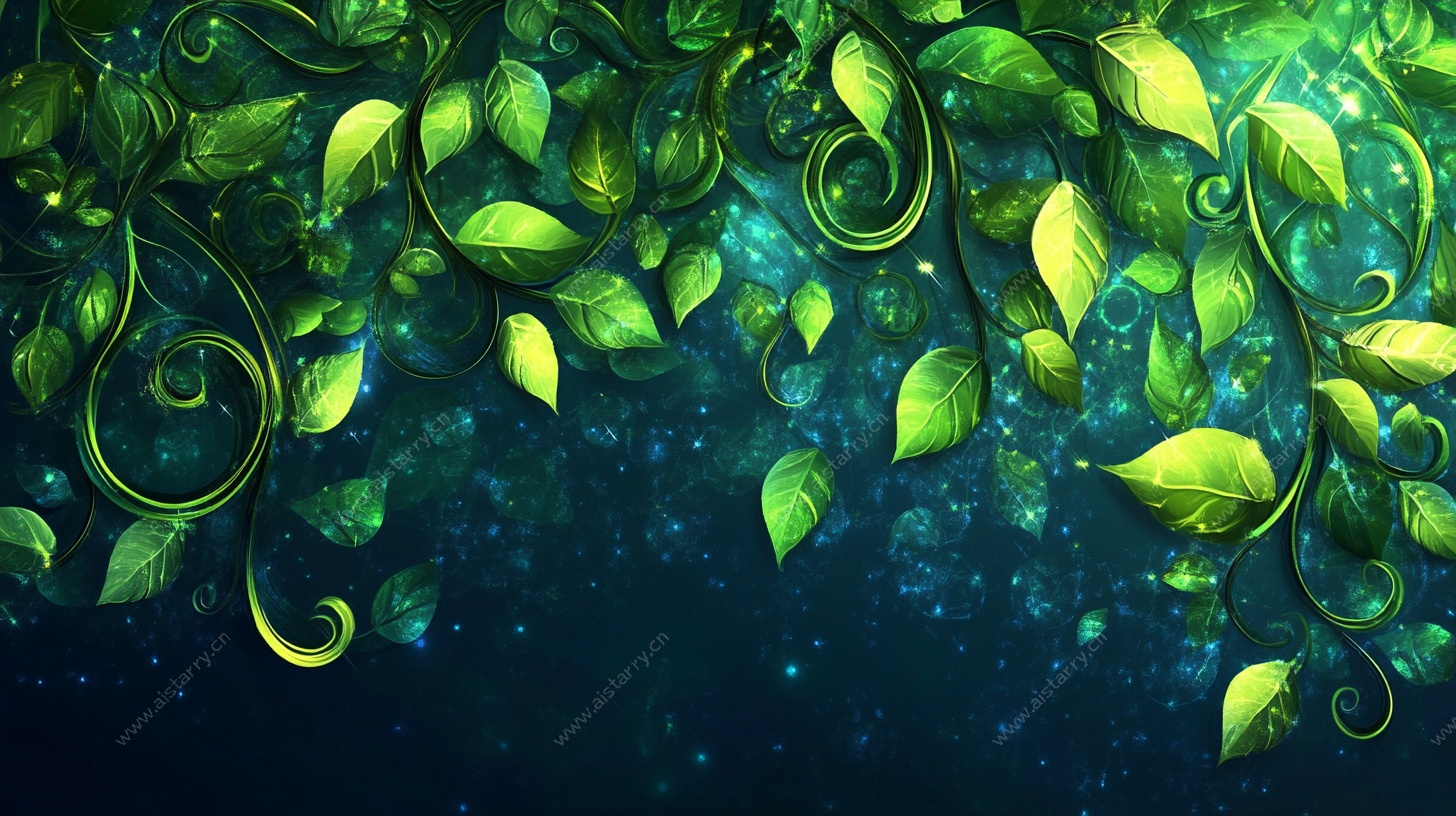 梦幻绿叶藤蔓背景图