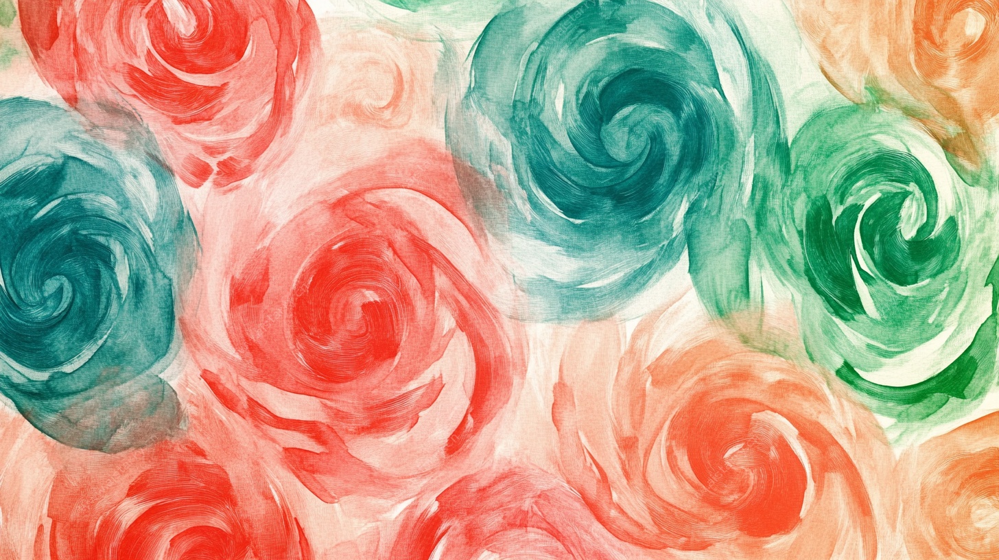 水彩花卉抽象图案