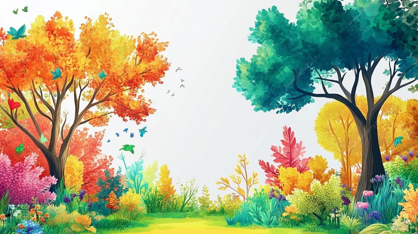 秋日梦幻森林景色