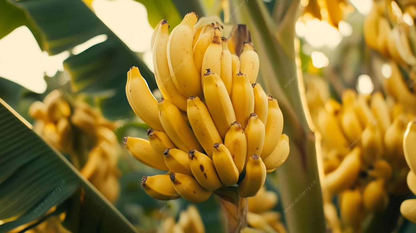 成熟香蕉挂枝头