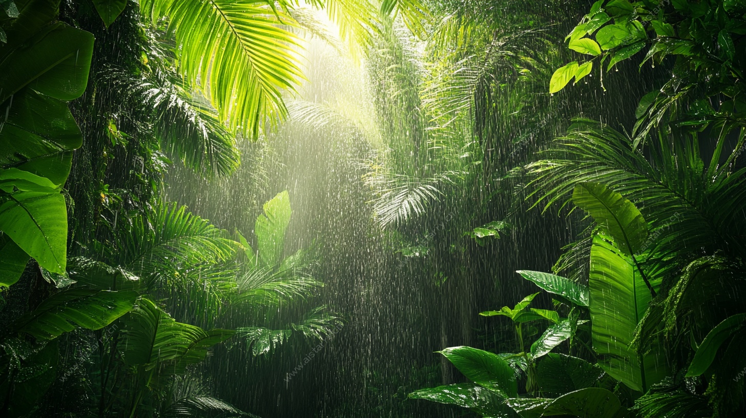 雨林中的光影绿意