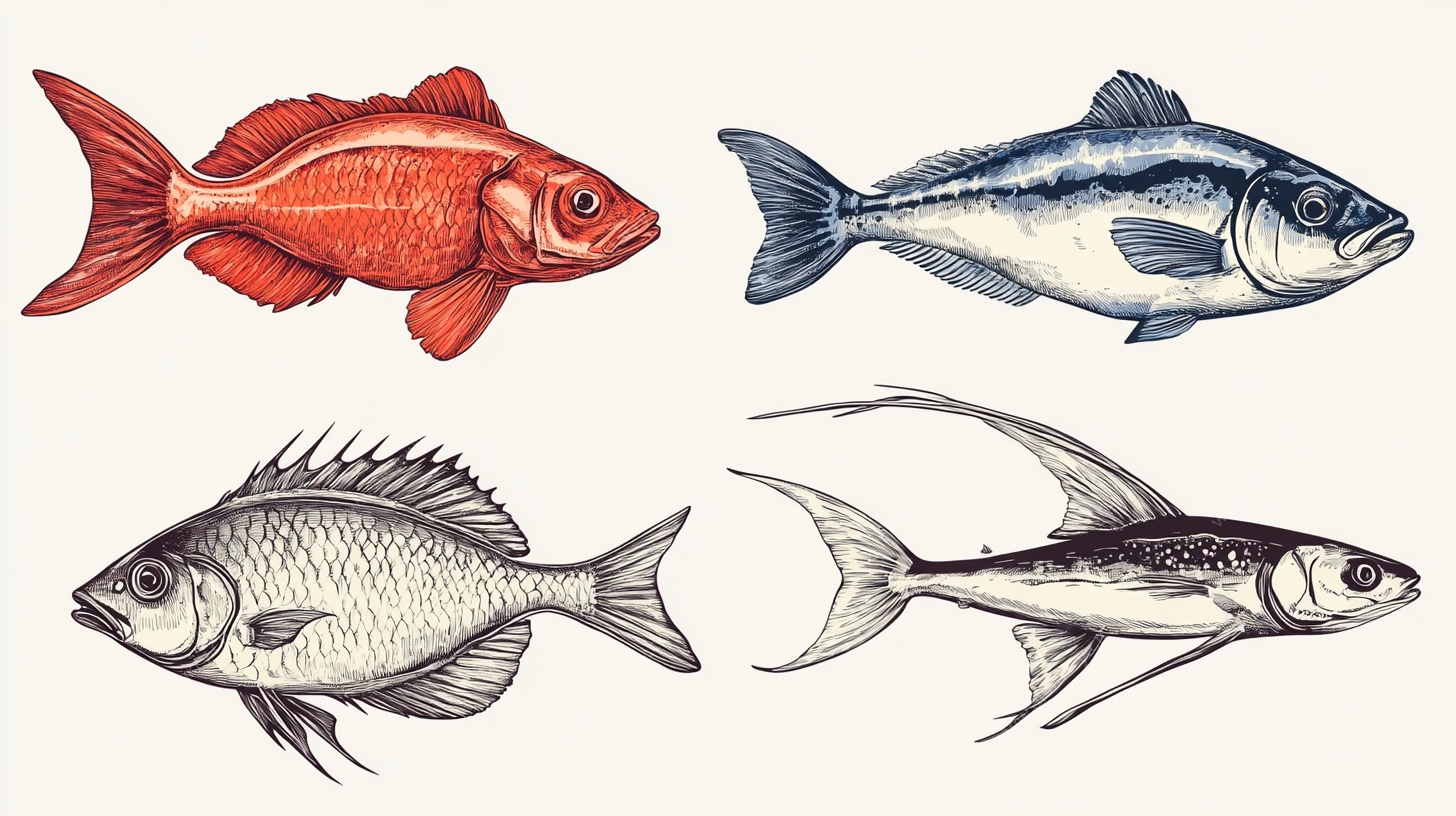 手绘海洋鱼类图鉴