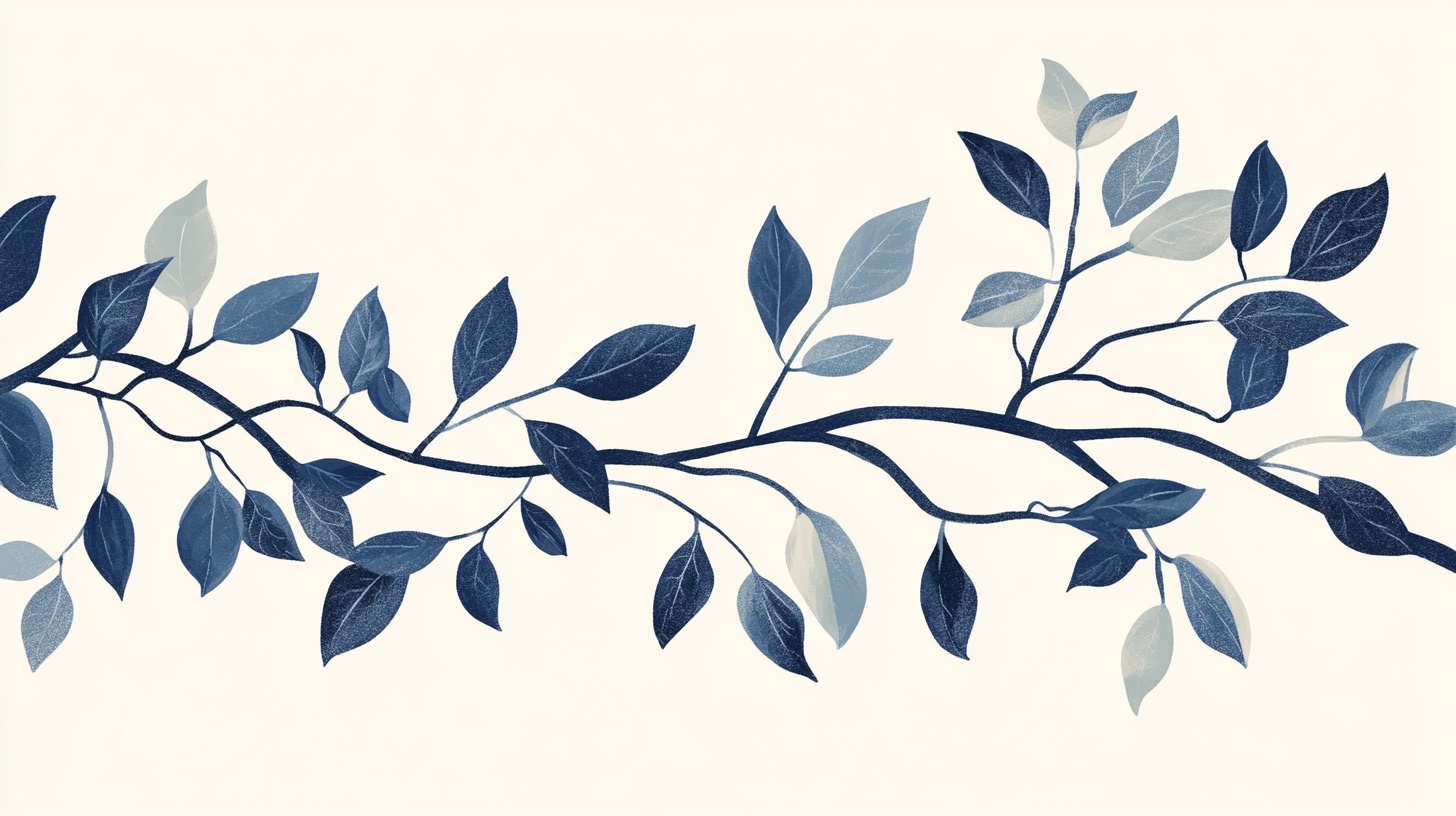 蓝叶枝蔓装饰图案