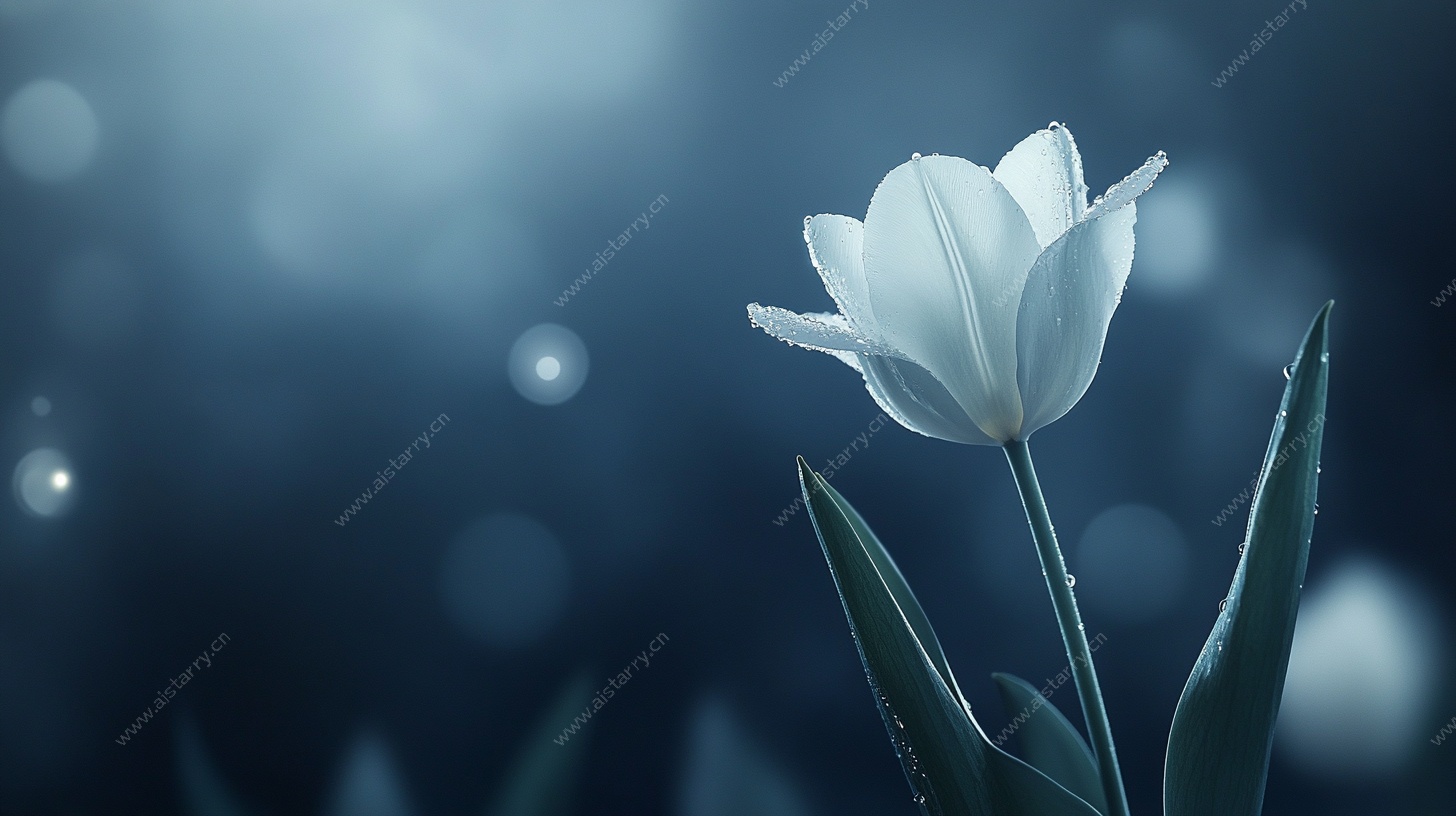 蓝调白郁金香梦幻写真
