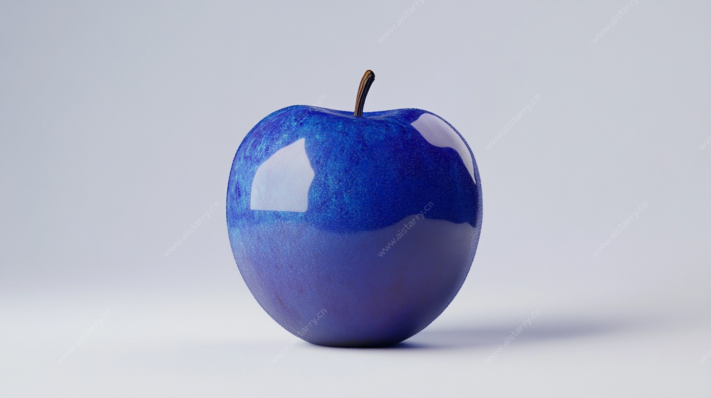 蓝色光泽苹果静物图
