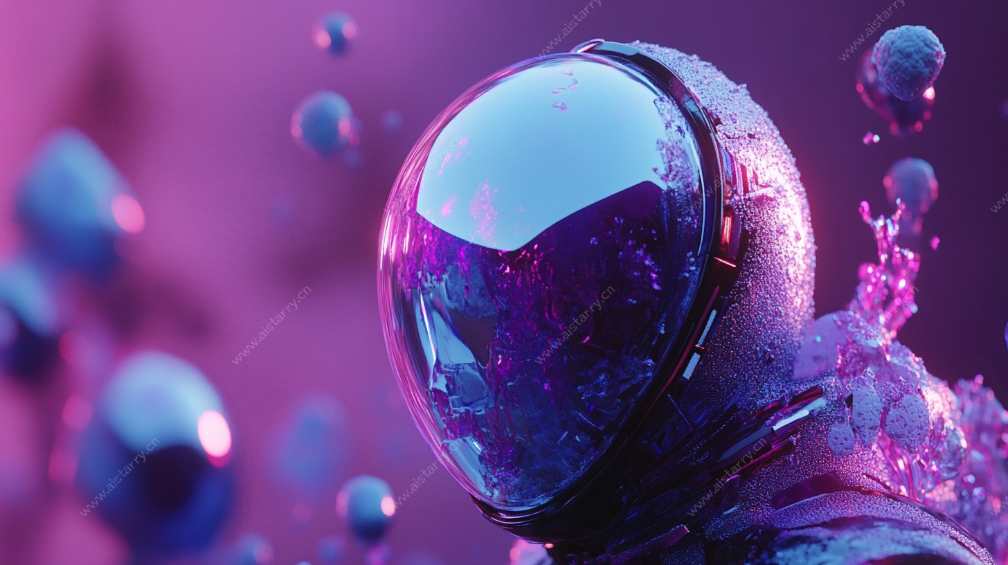 紫色梦幻宇航员泡泡场景