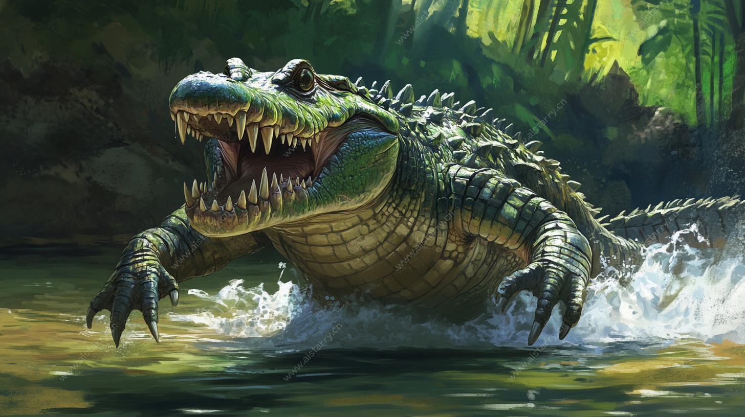 跃水鳄鱼的野性瞬间