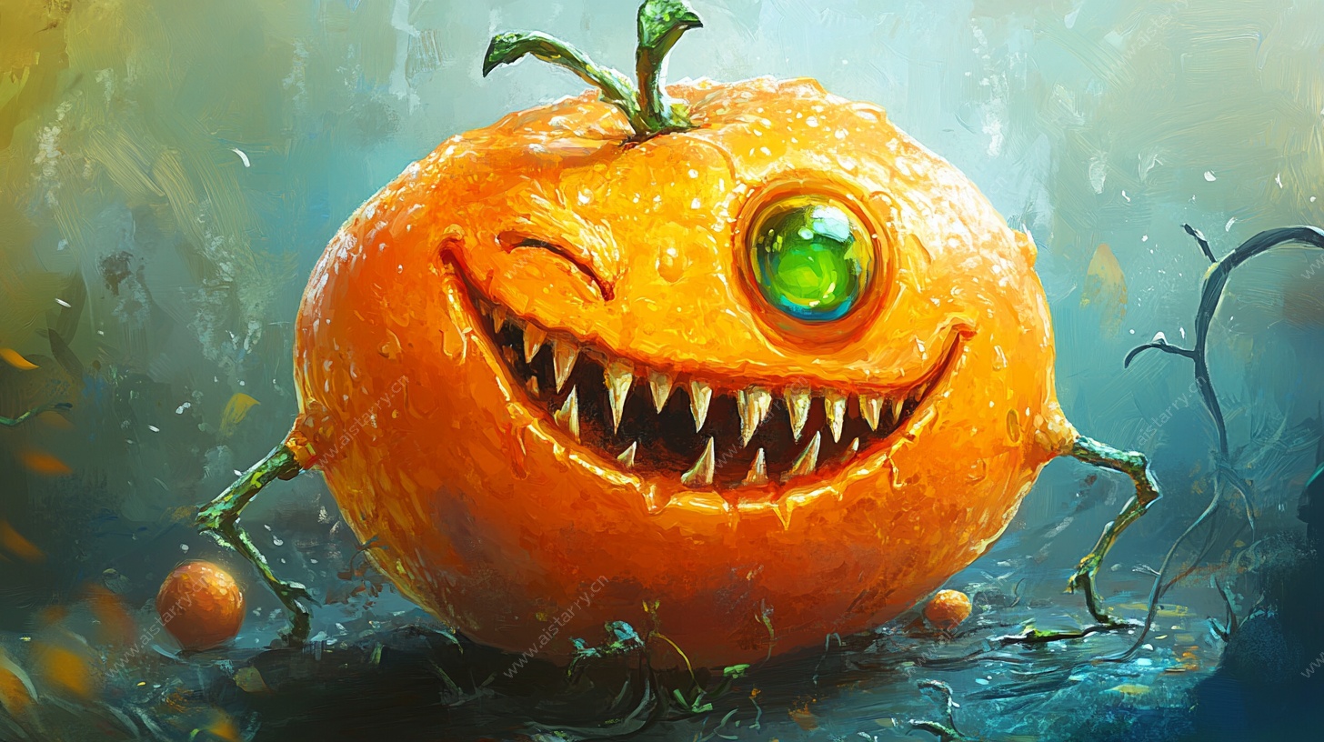 邪恶南瓜怪奇幻插画