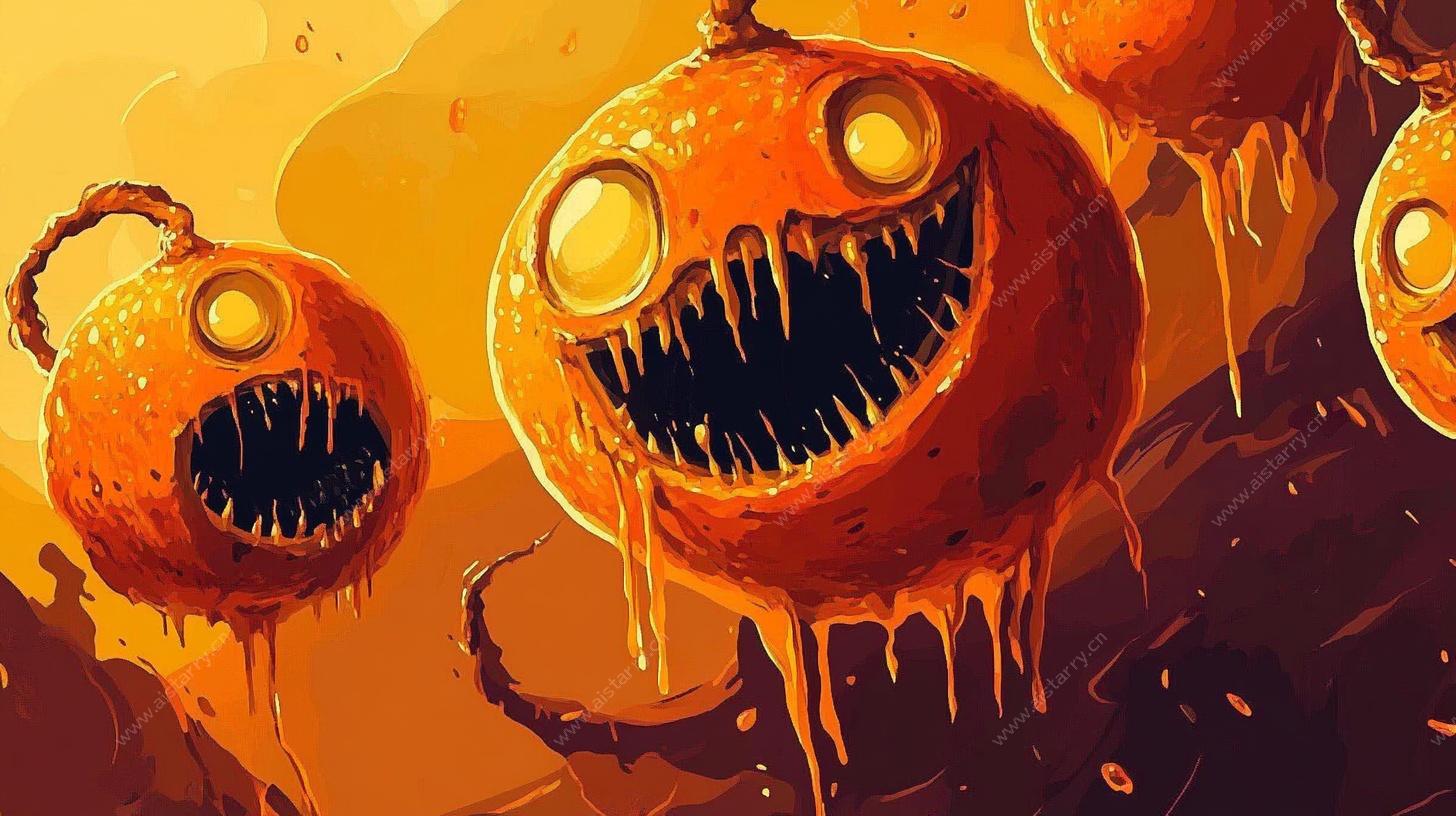 恐怖南瓜怪插画作品