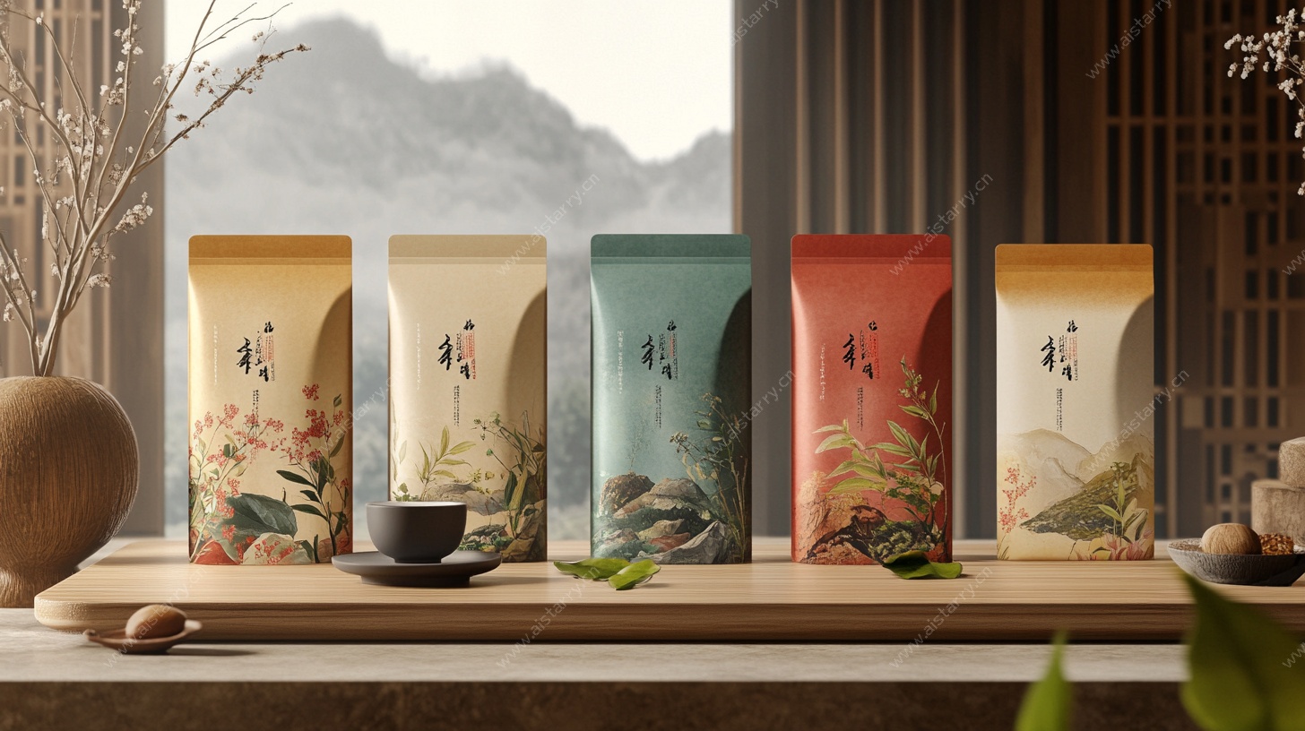 中式风茶叶包装展示图
