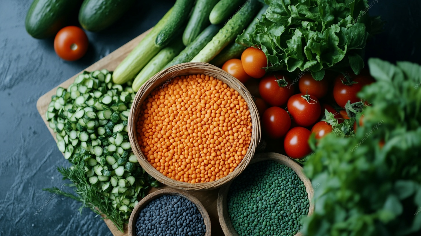 多彩蔬菜与豆类组合