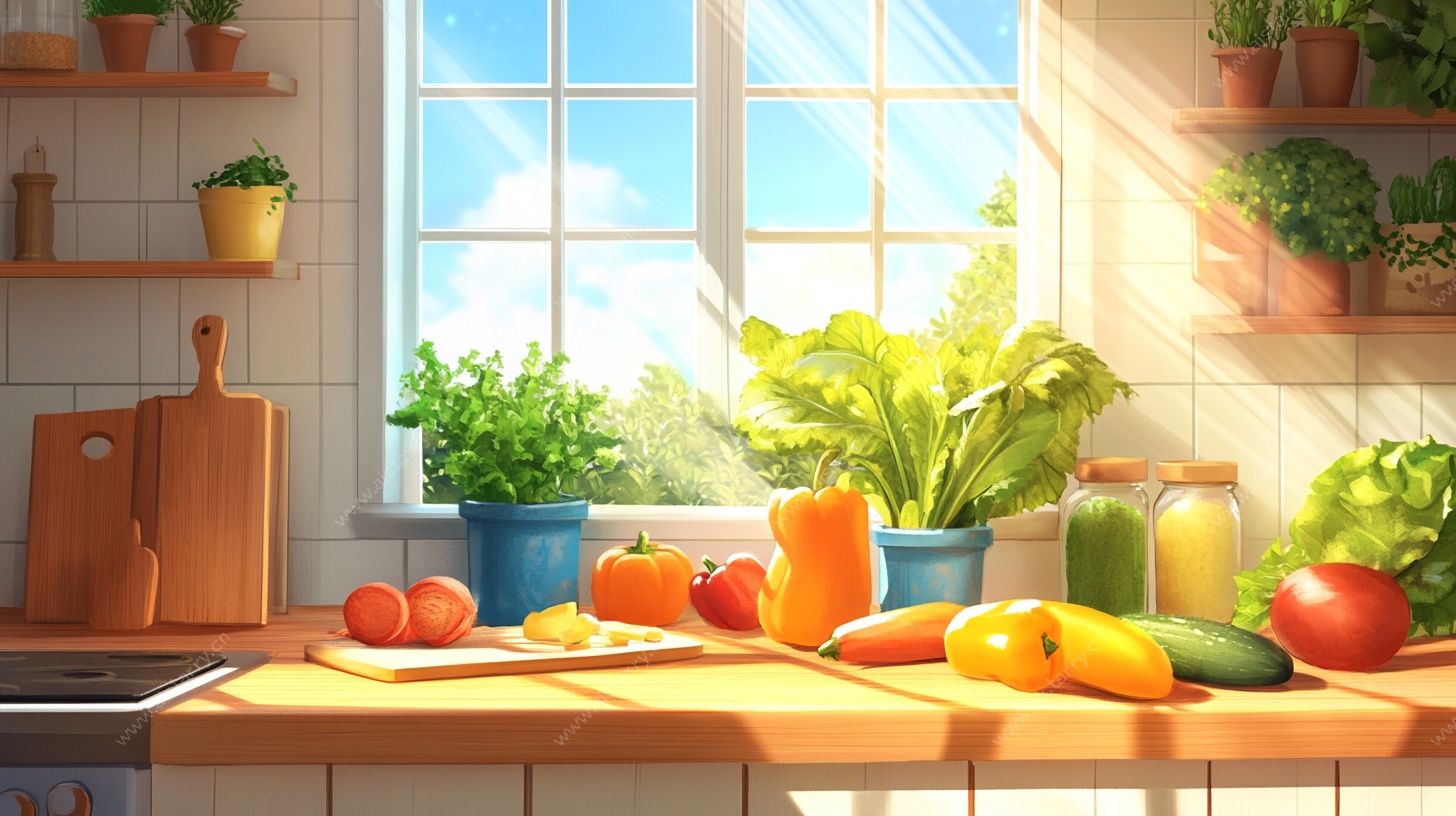 阳光厨房的缤纷蔬果世界