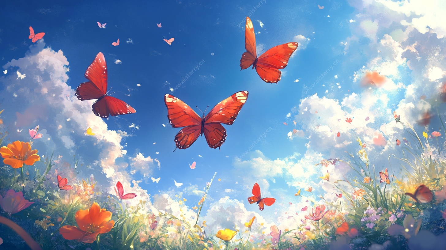 梦幻蝶舞花海图