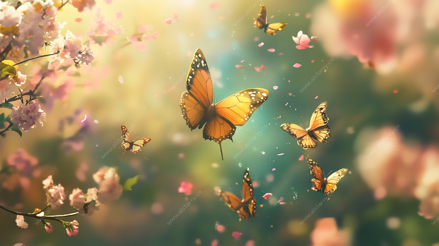 春日蝶舞繁花间