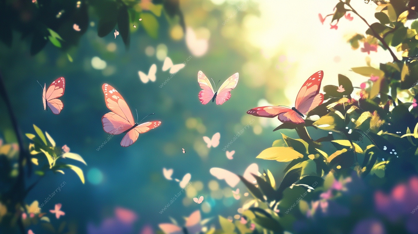 梦幻蝶舞花丛间