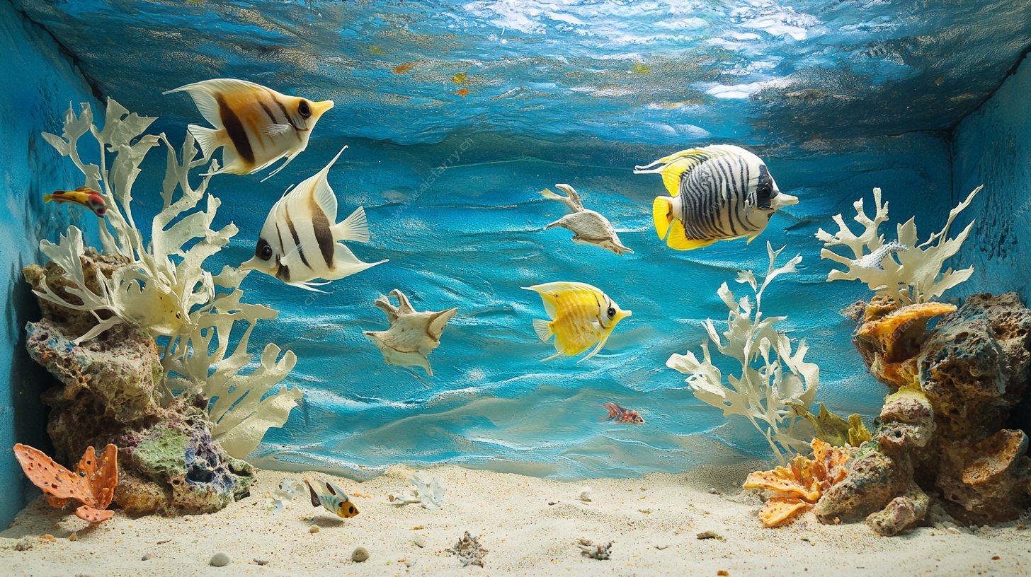 海底鱼群的梦幻珊瑚世界