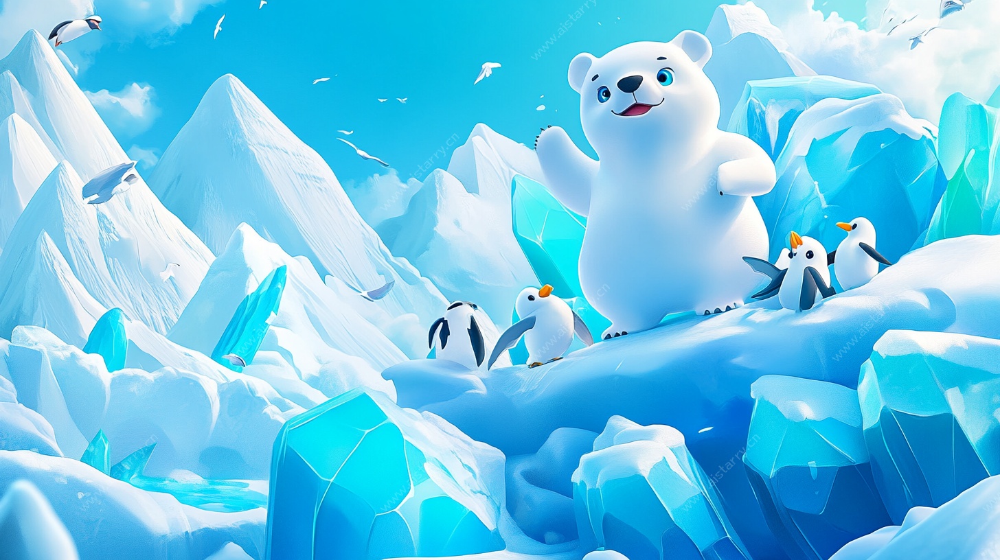 北极熊与企鹅的冰雪奇遇