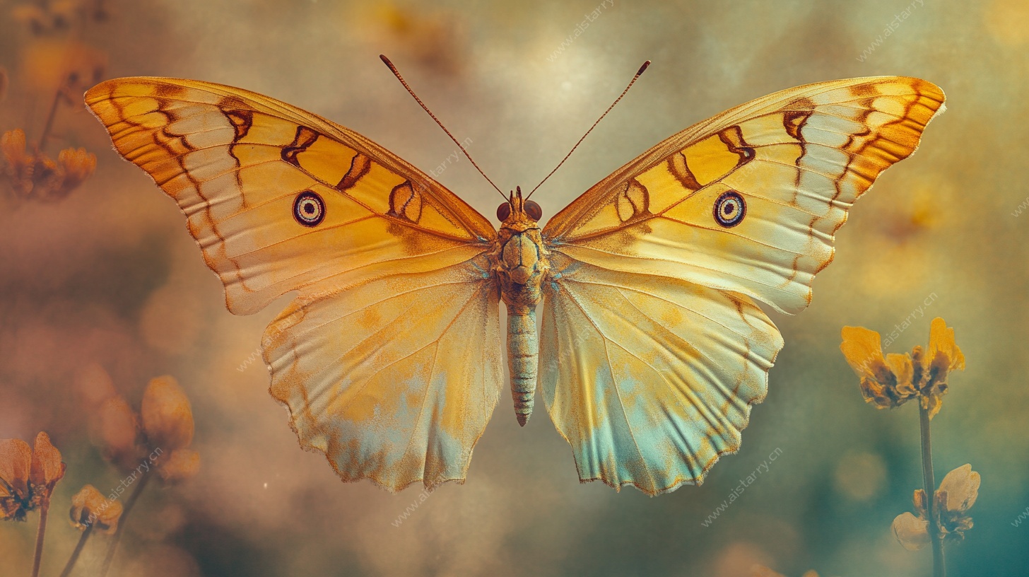 梦幻黄蝶花丛间