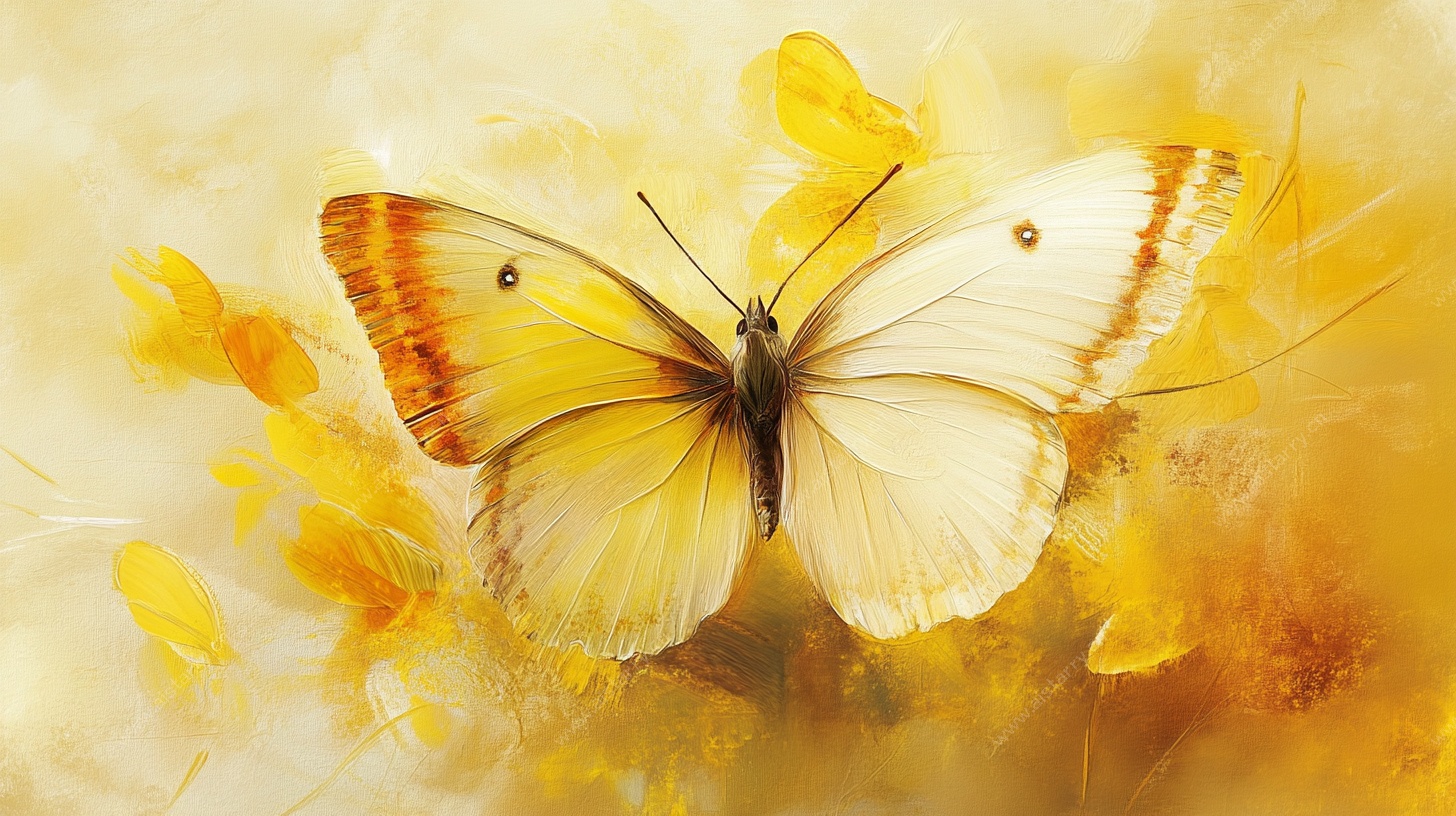 梦幻黄蝶油画风特写