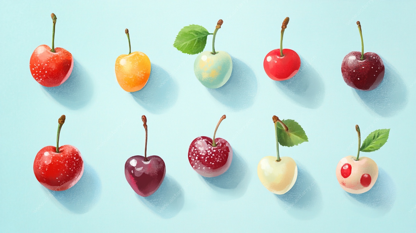多彩樱桃创意排列图