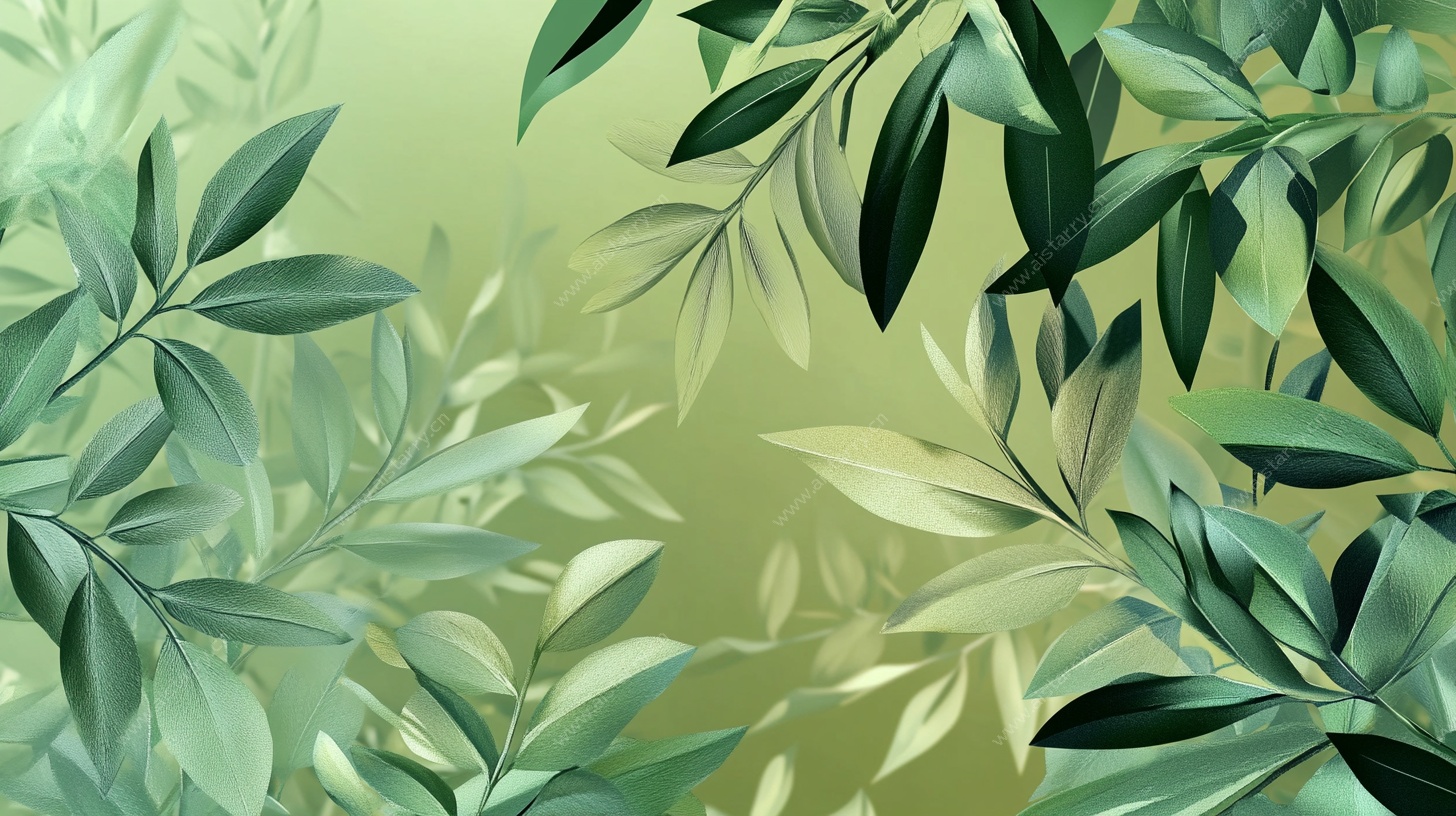 清新绿叶植物背景图