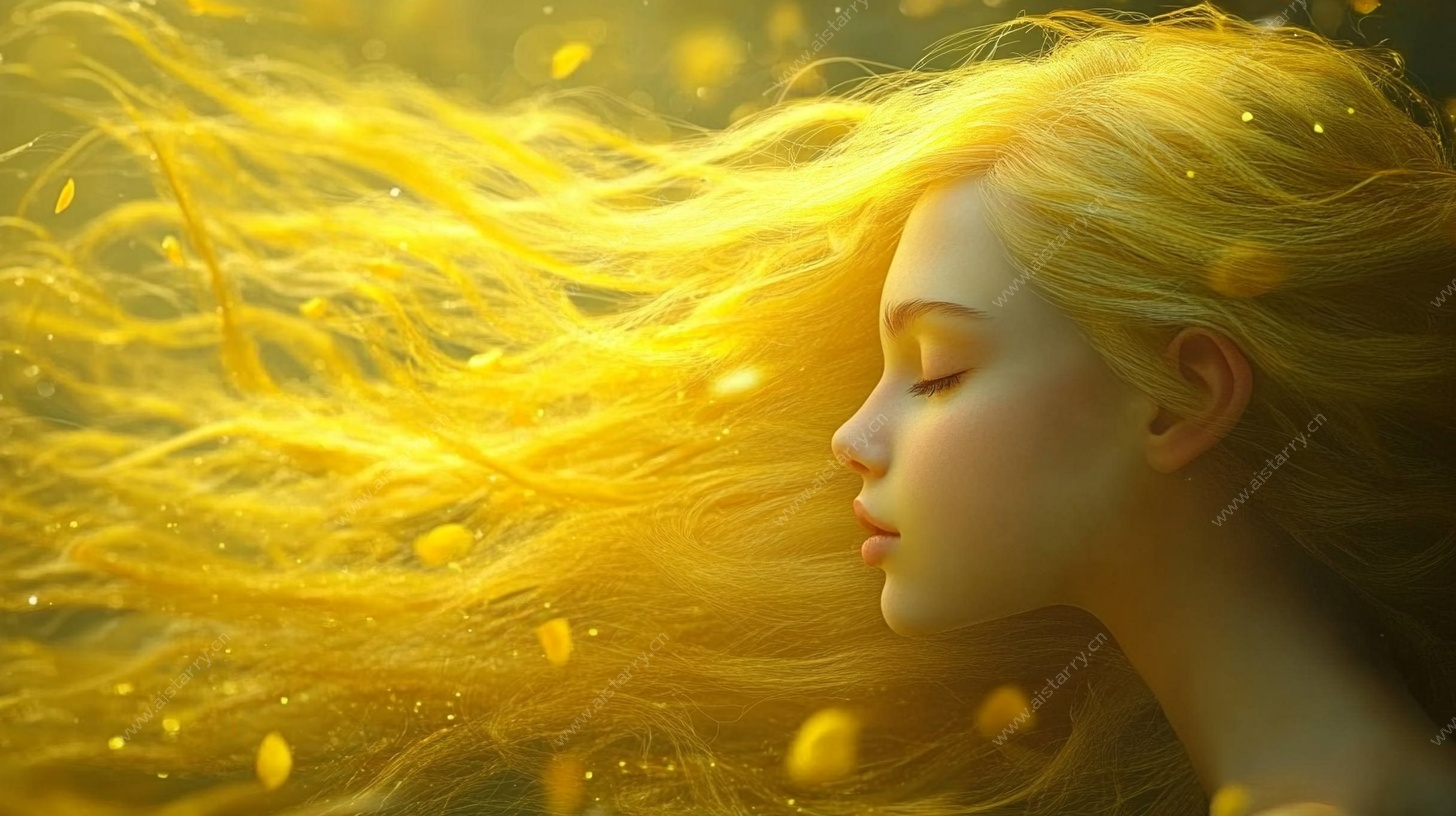 金色梦幻长发少女