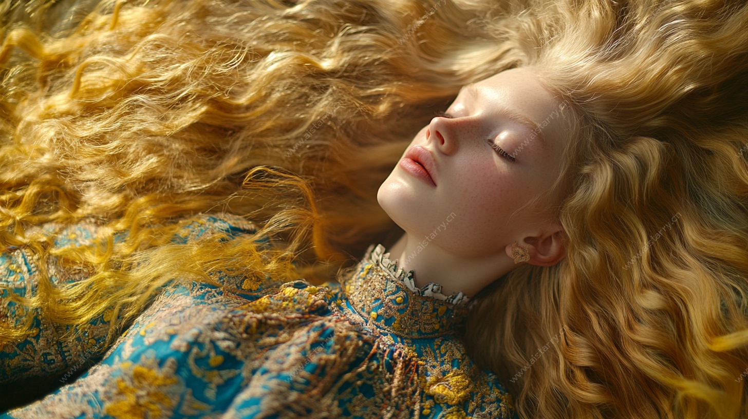 沉睡的金发少女