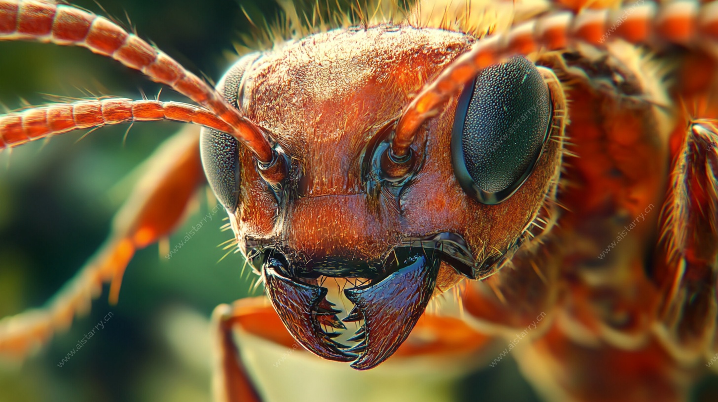 微距下的红蚂蚁特写