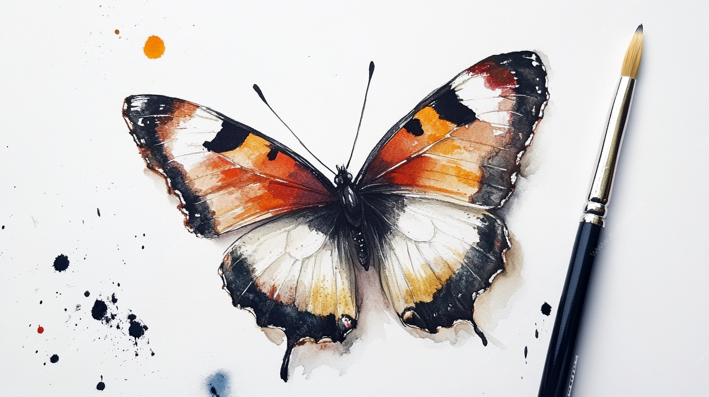 蝴蝶水彩绘 灵动艺术风