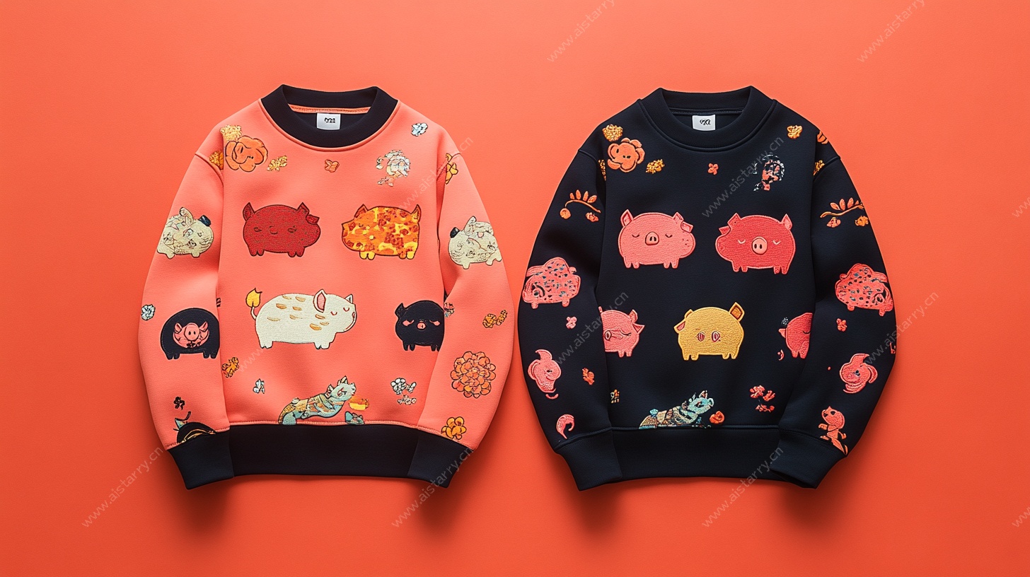 可爱小猪图案儿童卫衣