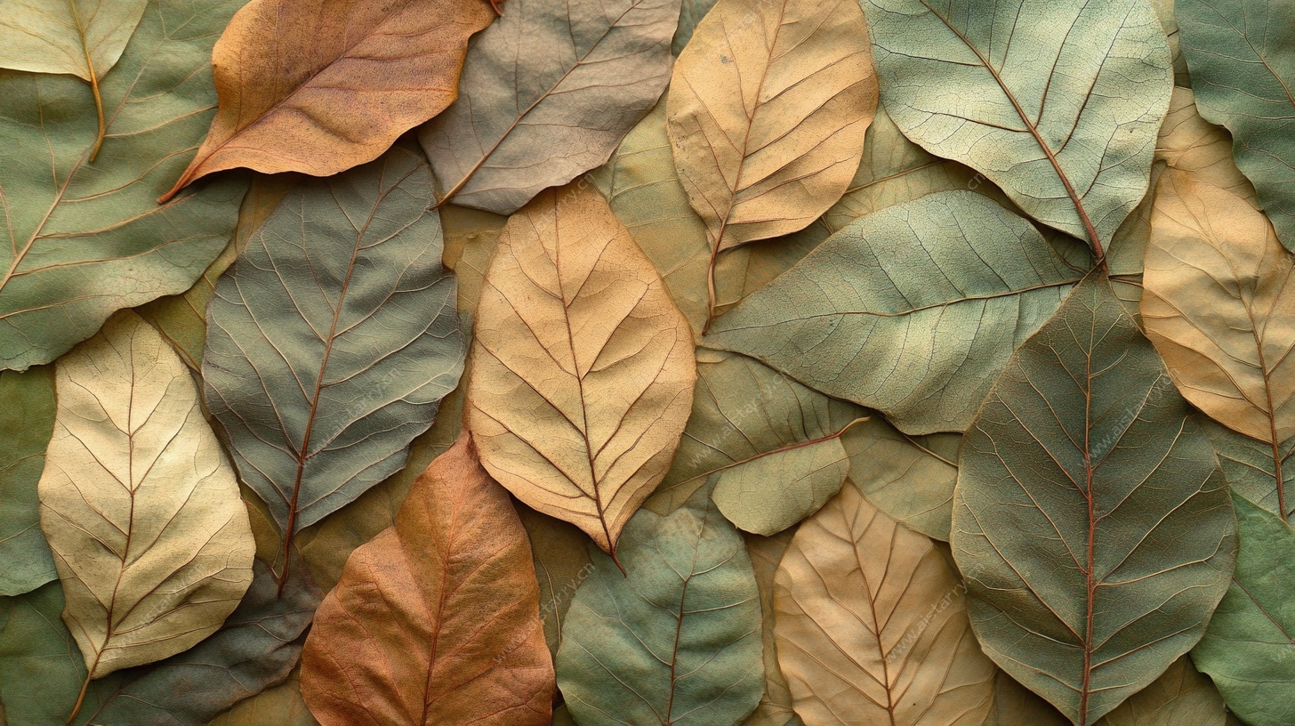 秋日斑斓落叶纹理图