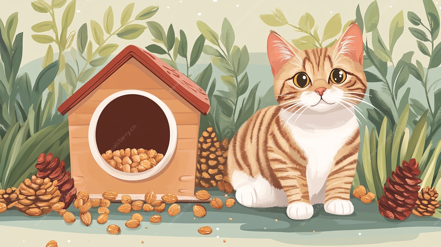 可爱猫咪与小窝的温馨场景