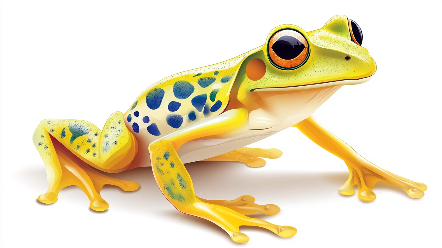 彩色青蛙3D插画