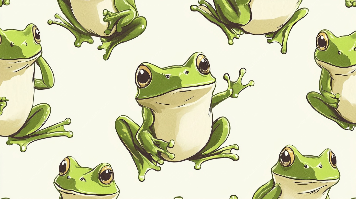 青蛙卡通无缝图案设计
