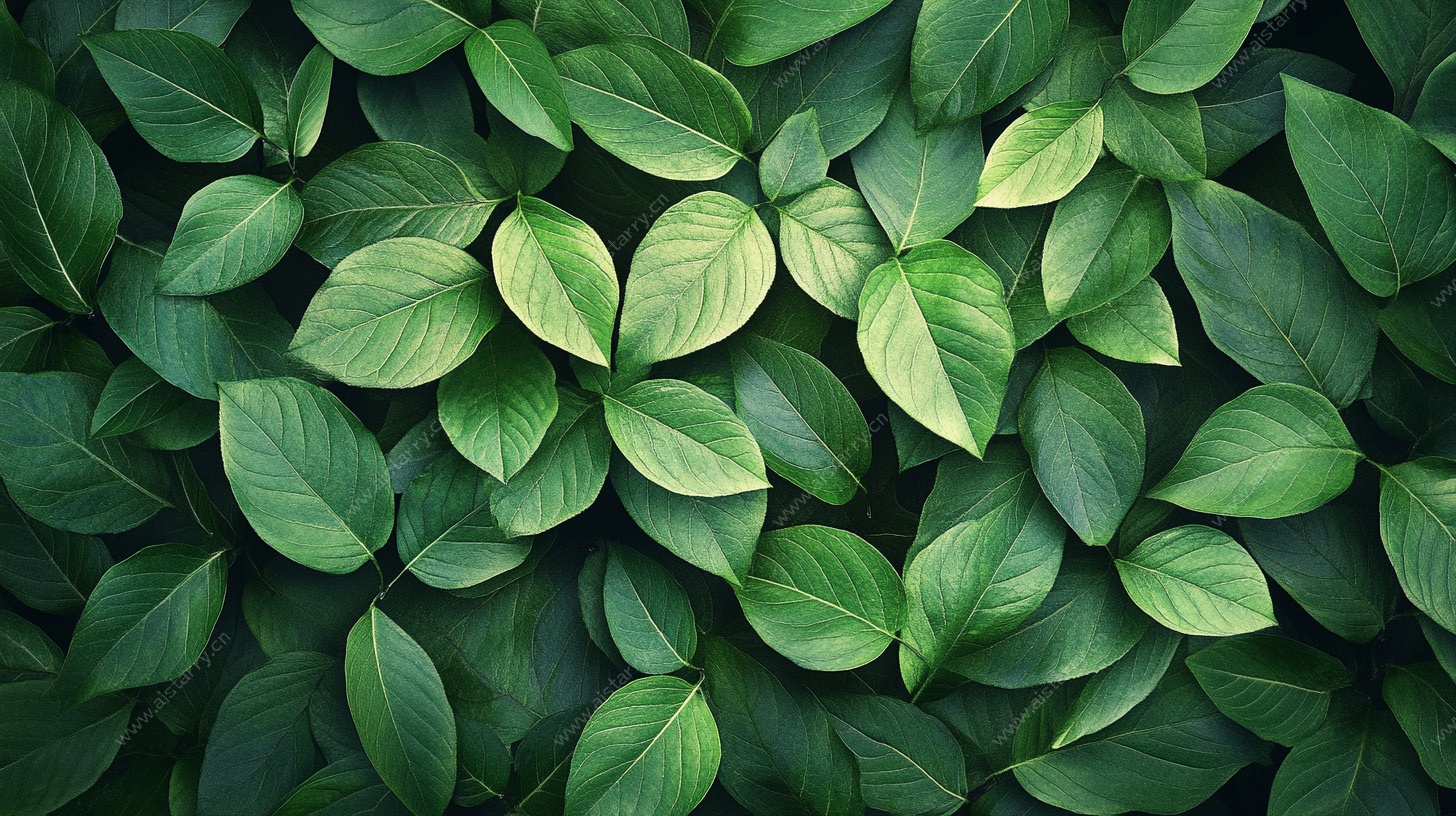 翠绿叶片的生机画面