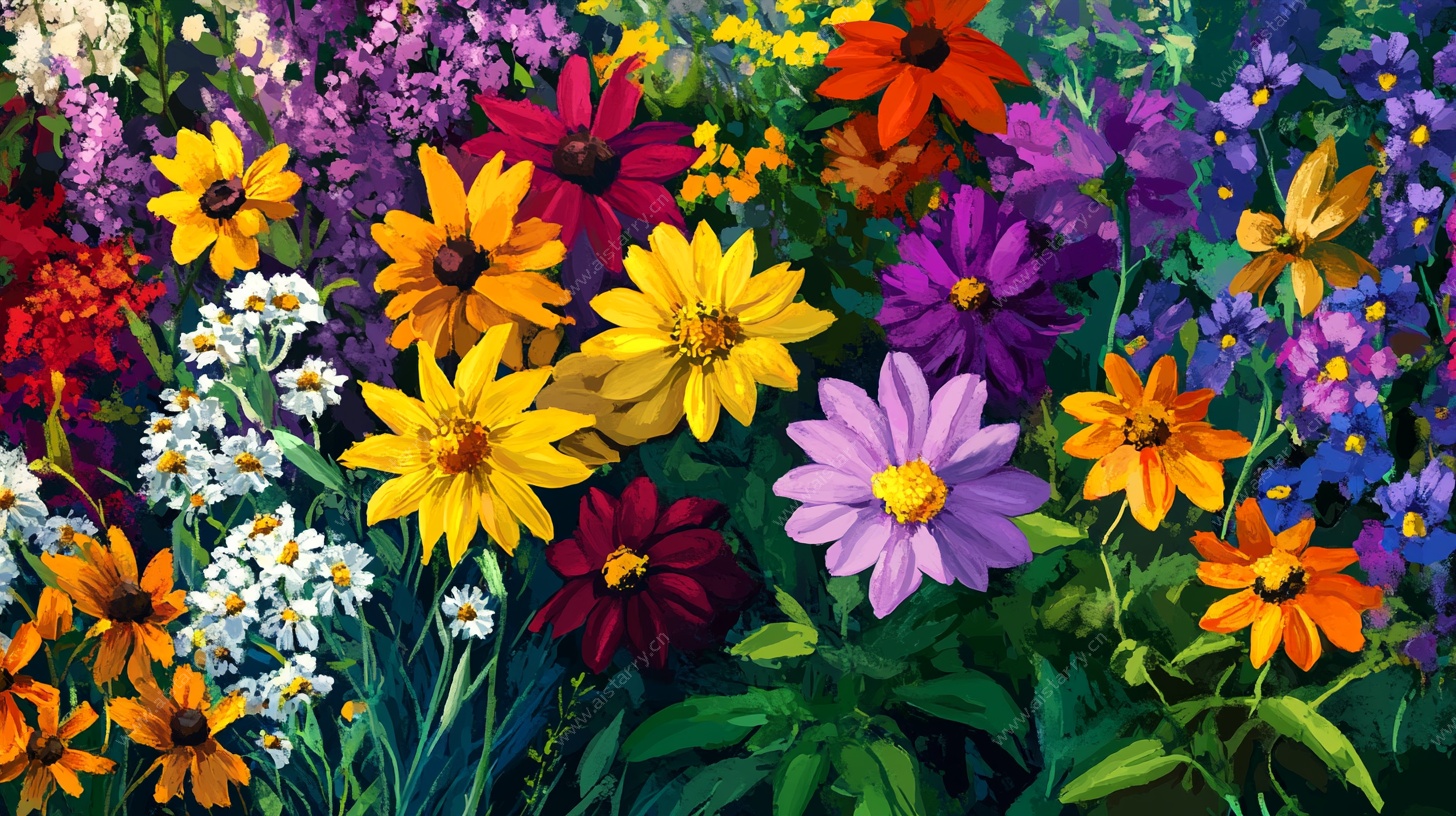 缤纷花卉艺术画