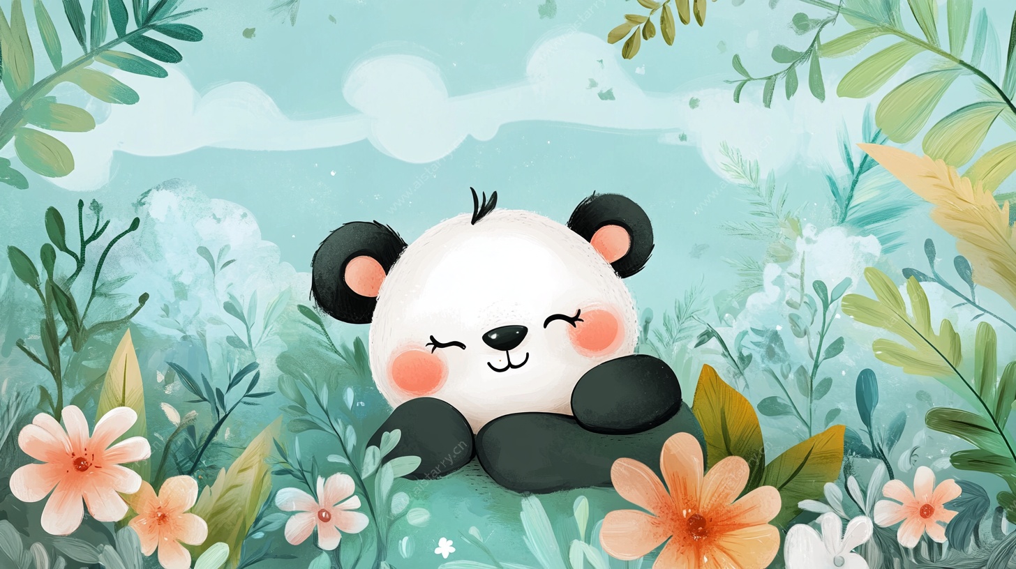 萌趣熊猫的自然小憩时光