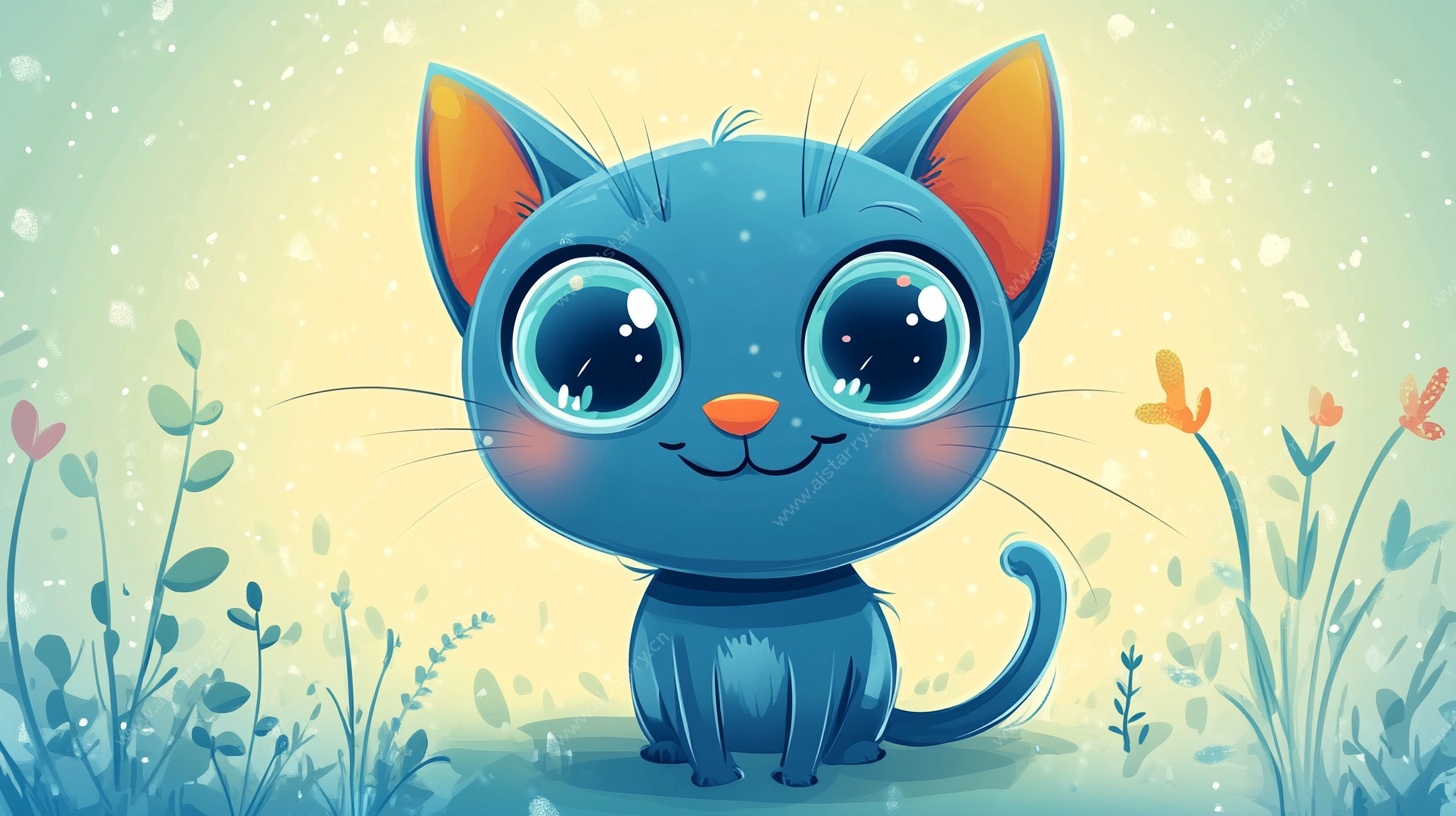 可爱蓝猫的梦幻花草世界