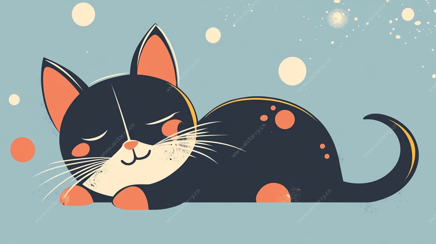 慵懒猫咪惬意图