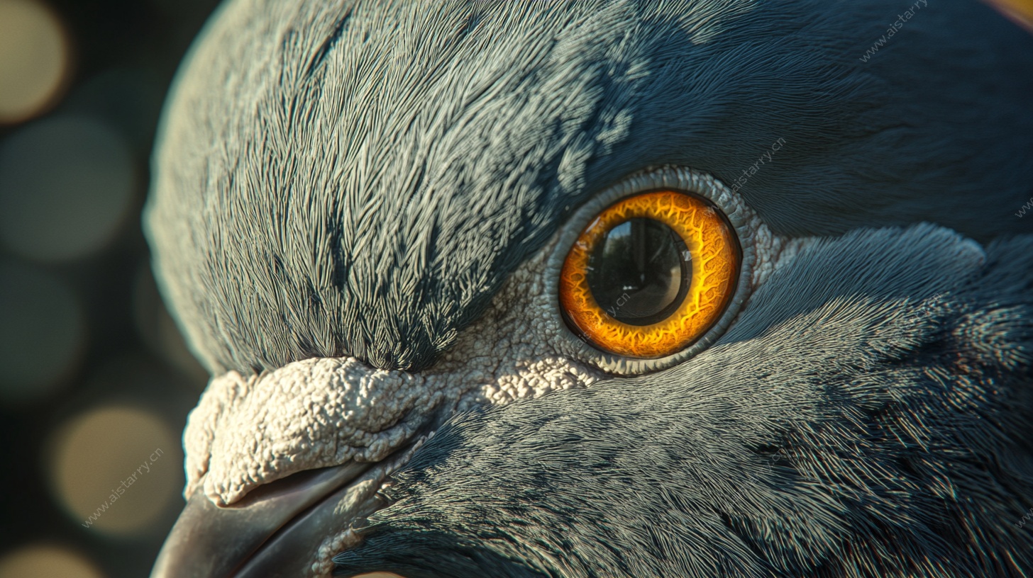鸽子眼部特写 生命之窗